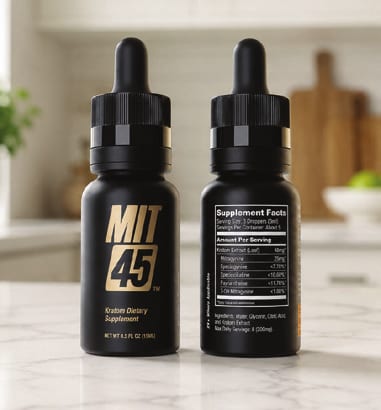Whole-leaf kratom extract dropper bottle